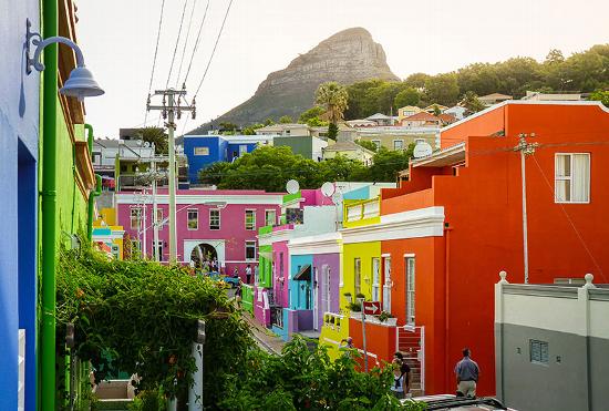 colourful buildings of cape town, south africa