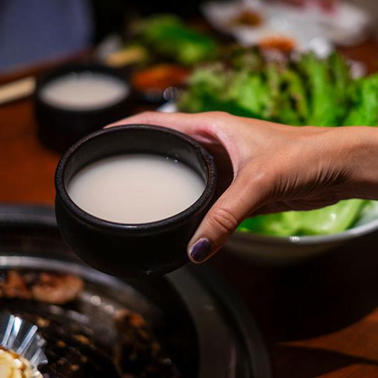 rice wine over dinner